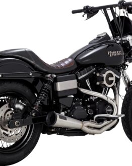 Vance & Hines 2-into-1 Upsweep Exhaust System Brushed For Harley Dyna