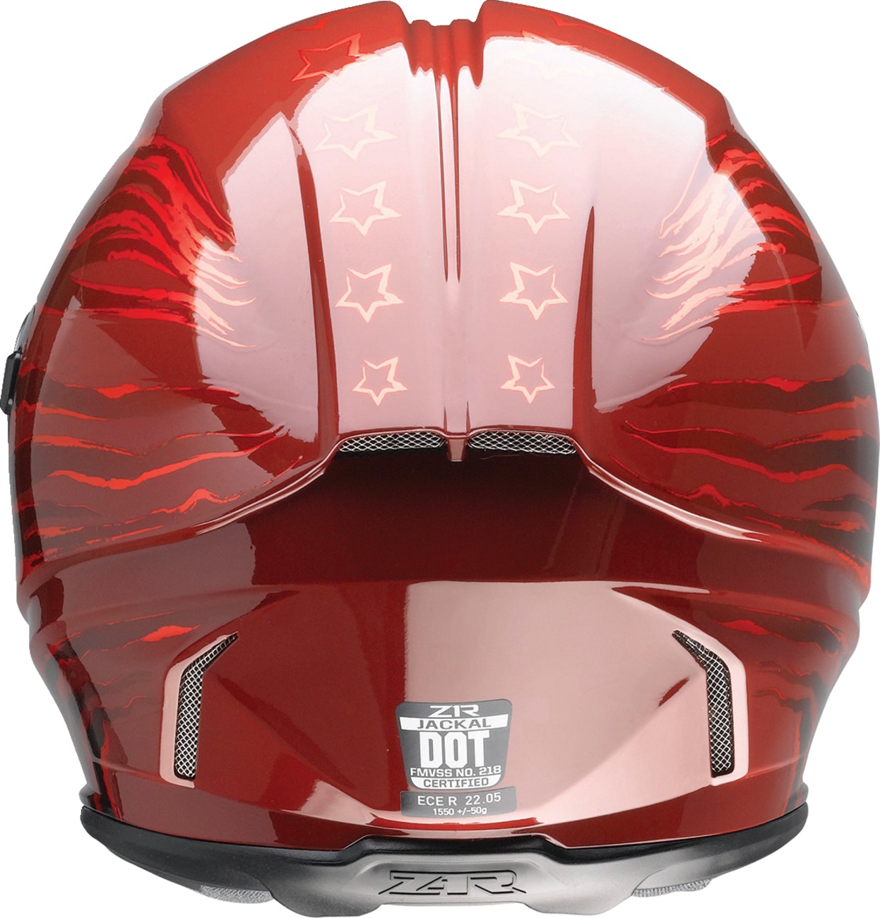 Z1R Jackal Patriot Helmet XL Red Gloss Unisex - Image 3