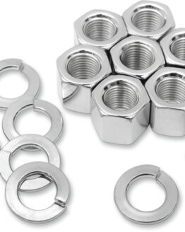 Hexed Chrome Cylinder Base Hardware Nut Kit