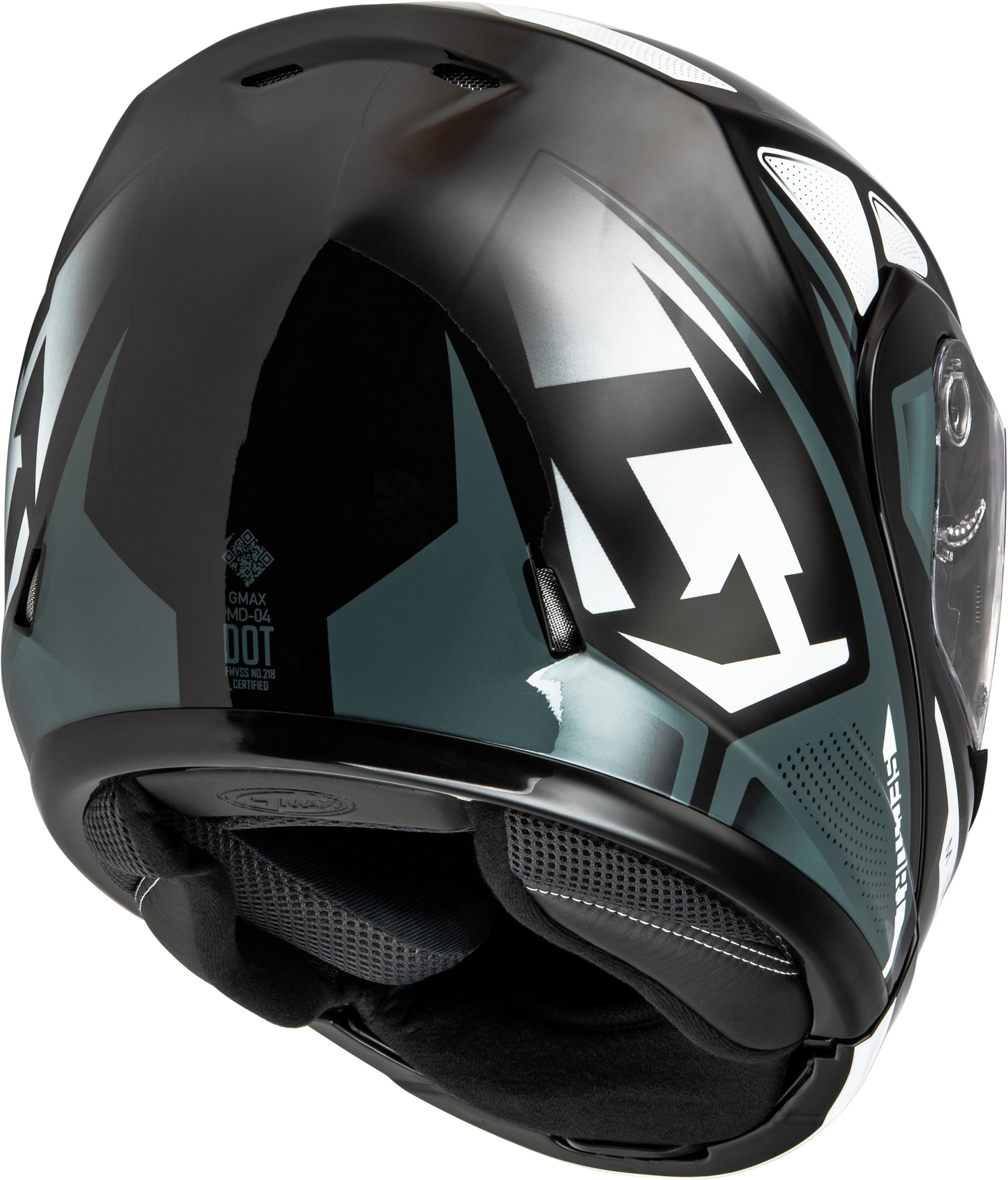 GMAX MD-04 Sector Modular Helmet Black/Silver Small - Image 3