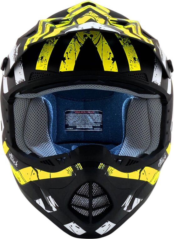 AFX FX-17 Attack MX Helmet XS Matte Black Yellow Adult - Image 2