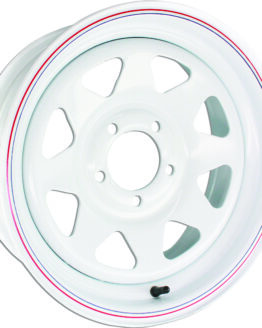 AWC 8 Spoke Steel Trailer Wheel 15x5 White