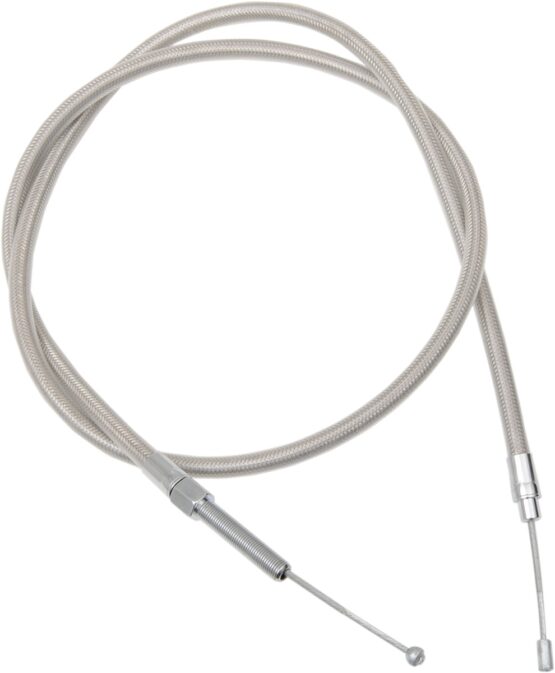 Drag Specialties Braided Stainless Clutch Cable 58in Chrome Harley