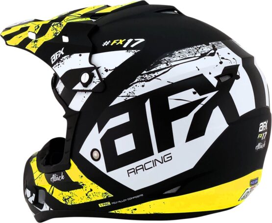 AFX FX-17 Attack MX Helmet XS Matte Black Yellow Adult - Image 3
