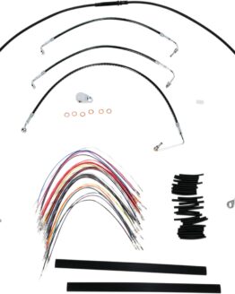 Extended Black Control Cable Kit For Baggers - 13" tall bars (non-ABS)