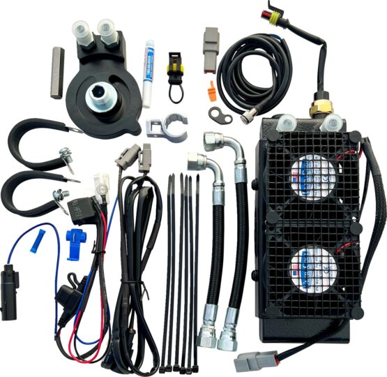 UltraCool Naked Oil Cooler Kit Black For Harley M8 Softail Touring Trike