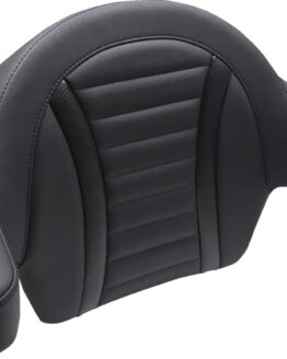 Mustang Deluxe Touring Extended Passenger Arm Backrest Black For Harley Touring