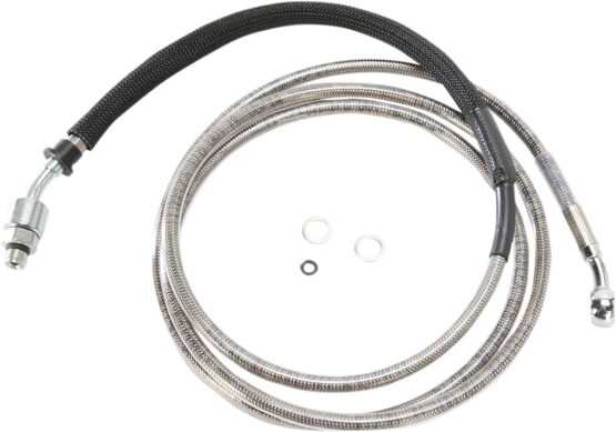 Drag Specialties Stainless Hydraulic Clutch Line +6in Clear-Coat For Harley-Davidson