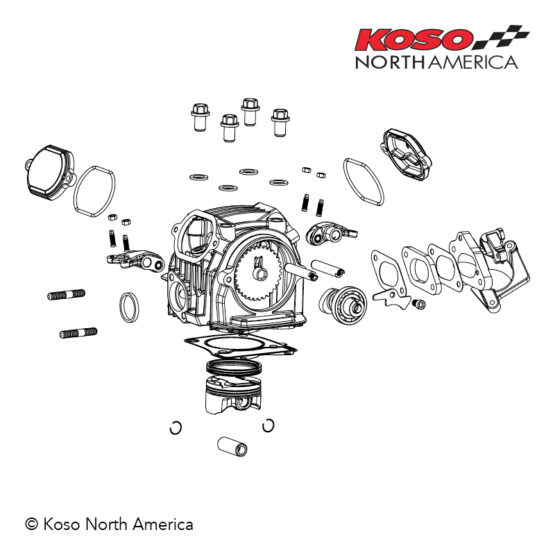 Koso 170cc Big Bore V4 4-Valve Head Kit For Honda Grom & Monkey - Image 2