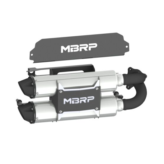 MBRP Dual Slip-On Exhaust Polished Stainless Steel Fits 20-21 RZR Pro XP