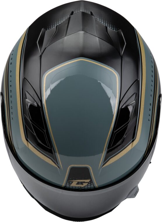 GMAX FF-98 Aftershock Helmet Grey/Metallic Gold Large - Image 2