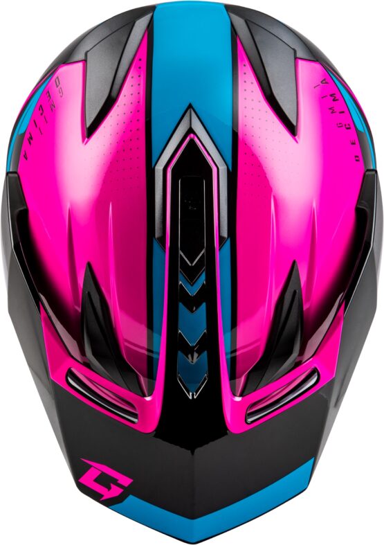 GMAX GM-11 Decima Helmet Black/Pink/Blue XS Women's Dual Sport - Image 2