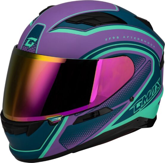 GMAX FF-98 Aftershock Full Face Helmet Matte Purple/Blue Large