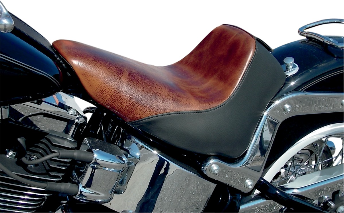 Brown & Black Renegade Lariat Plain Leather Solo Low Gel Seat W/ Backrest - Image 3