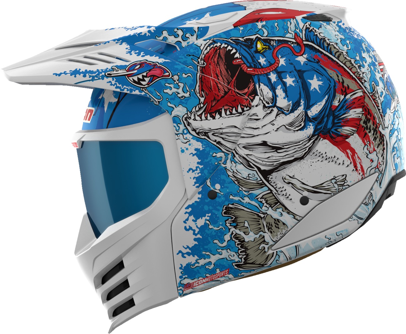 ICON Elsinore American Basstard Helmet Blue - Medium - Image 3