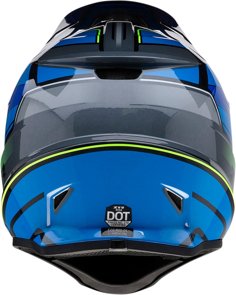 Z1R Rise MC Helmet Hi-Vis Yellow/Blue Small - Image 3