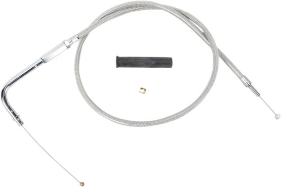 Drag Specialties Stainless Braided Throttle Cable For Harley-Davidson