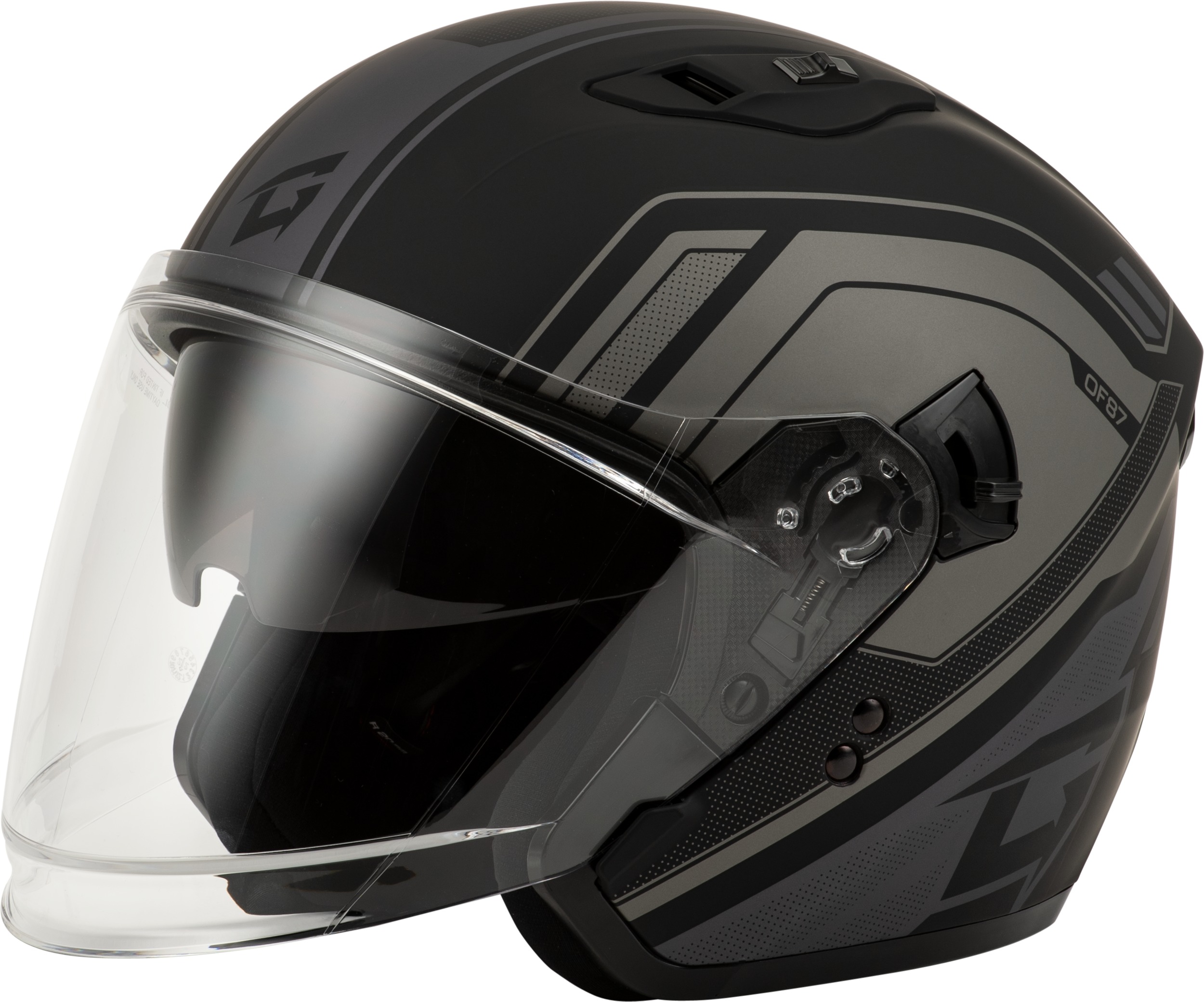 GMAX OF-87 Duke Open Face Helmet Matte Black/Grey XL - Image 3