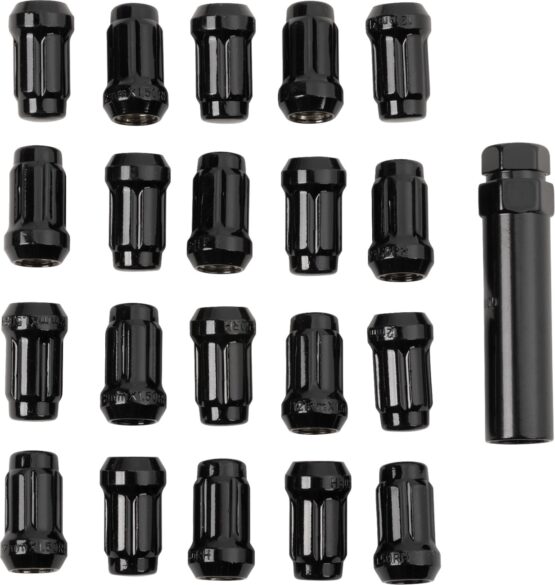 Raceline Spline Lug Nut Kit Black 12x1.5 20 Pack with Key