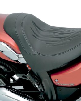 Flame Stitched Vinyl Solo Seat Black Low