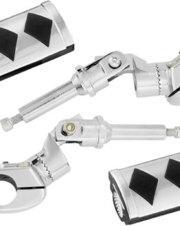 Show Chrome Diamond Highway Pegs 1" Clamp-On Adjustable Fits 18-20 GL
