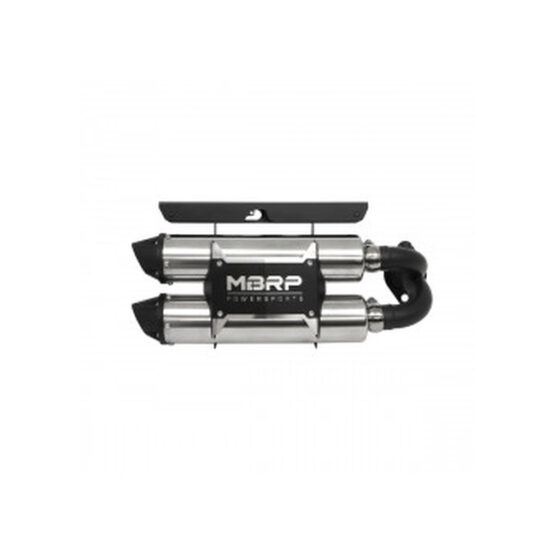 MBRP Power Tech 4 Dual Slip-On Exhaust Silver Fits 18-21 RZR XP 1000 RS1 - Image 2