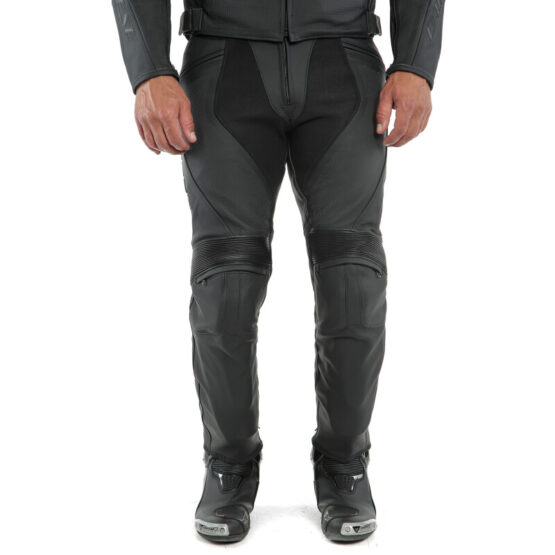 Dainese Pony 3 Leather Pants Matte Black Perforated Size 48 - Image 2