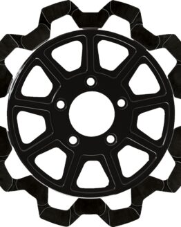 Lyndall 9-Spoke Front Brake Rotor 11.8in Black For Harley-Davidson