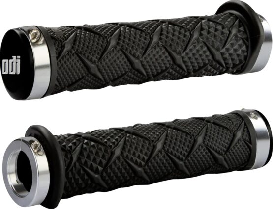 ODI Xtreme Lock-On ATV Grips Black Silver Pair