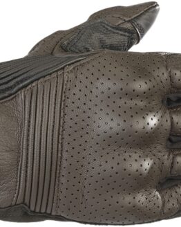 Mustang V2 Leather Motorcycle Gloves Brown/Black Small