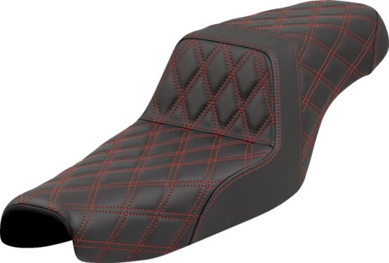 Saddlemen Step-Up Lattice Stitch Seat Red Stitch For Harley XL '04-'22