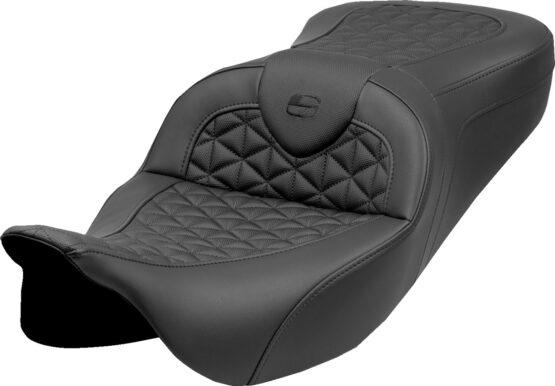 Saddlemen RoadSofa Tri Gripper 2-Up Seat Black Standard FLH/FLT 08-25