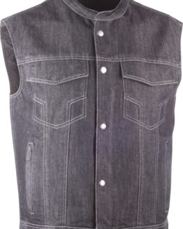 Iron Sights Club Collar Denim Vest Black Small
