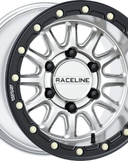 Raceline Alpha Beadlock Wheel 15x10 6x139.7 +25 Hyper Silver/Black