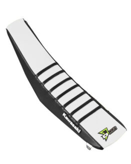 D'Cor Seat Cover Black/White with Ribs Fits 16-19 Kawasaki KX250F KX450F