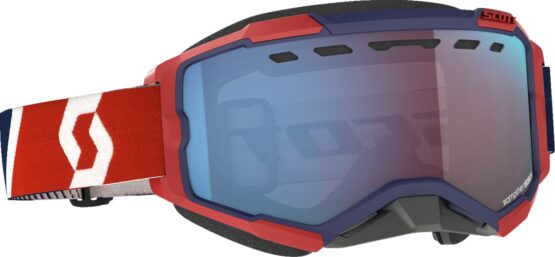 SCOTT Fury SnowX Goggle Red/Blue Enhancer Blue Chrome Lens Adult