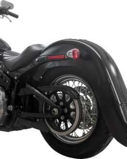 Klock Werks Vicla Frenched 9in Extended Rear Fender Black For Harley Softail