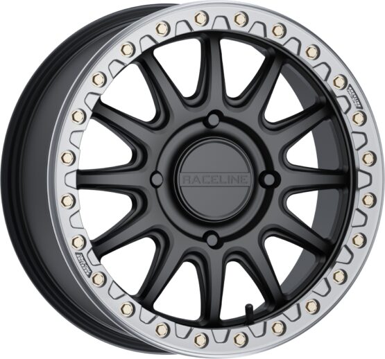 Raceline Alpha Beadlock Wheel 17x7 4x137 Black with Gunmetal Ring