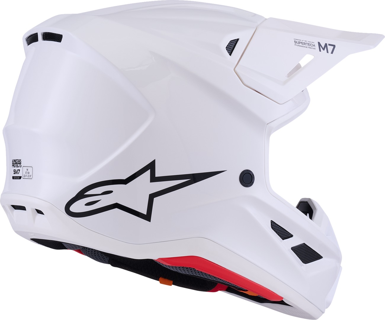 Alpinestars SM7 Solid MX Helmet Gloss White Large - Image 3