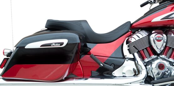Drag Specialties Low Profile Touring Seat Black Vinyl Indian 14-22 - Image 3