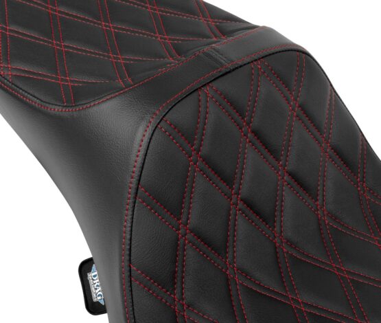 Drag Specialties Predator III Extended Reach Seat Red Stitch FLH/FLT 08-24 - Image 3