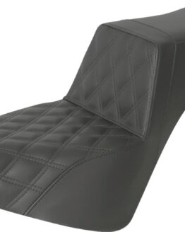 Saddlemen Step-Up Seat Front Lattice Stitch Black for Harley Softail