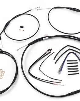 Extended Black Control Cable Kit For 12" T-Bar Handlebars