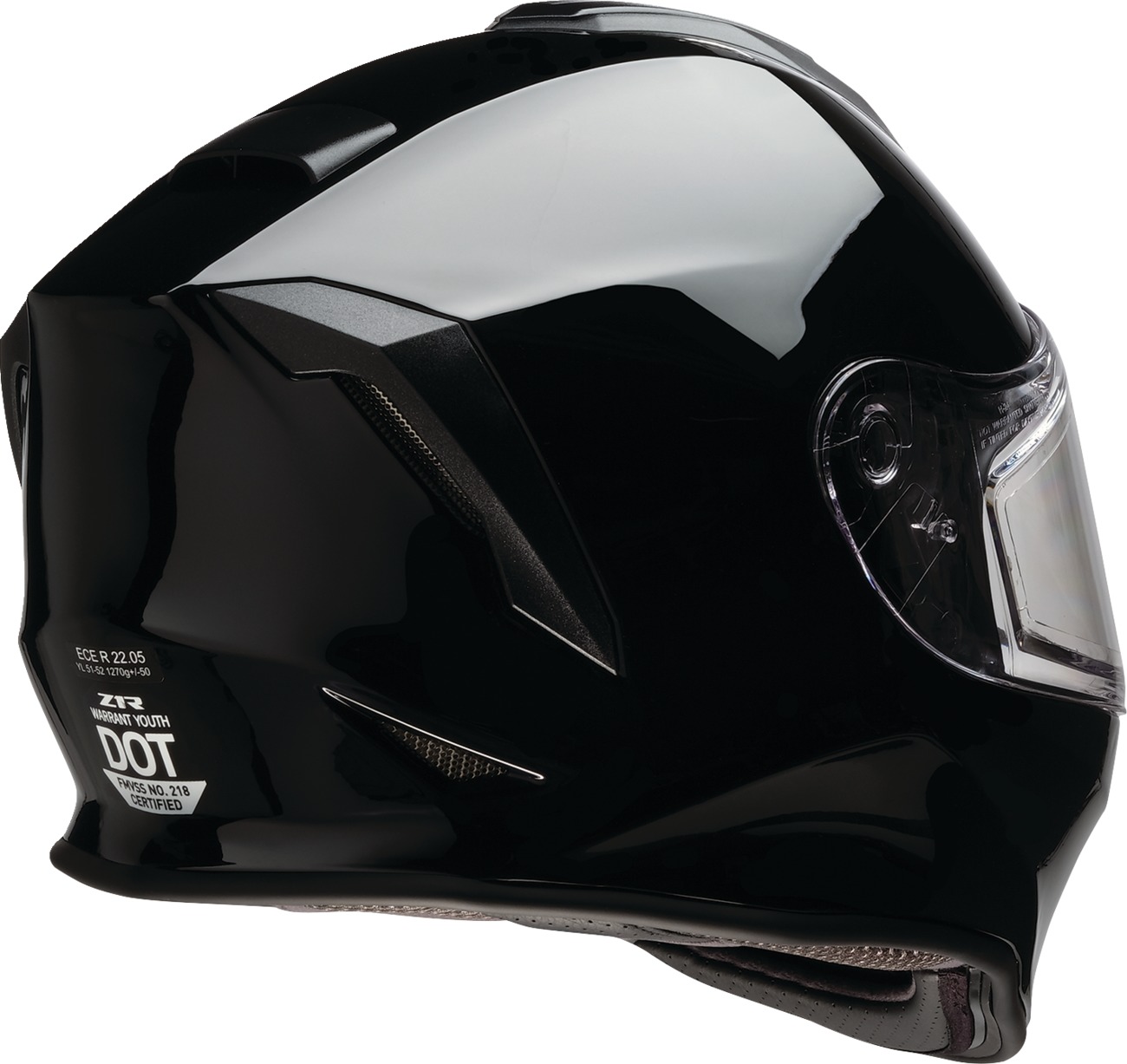 Z1R Youth Warrant Snow Helmet - Medium, Gloss Black - Image 3