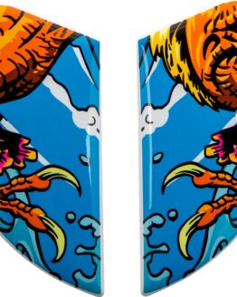 Icon Airform Helmet Side Plates Blue Orange Dino Fury One Size