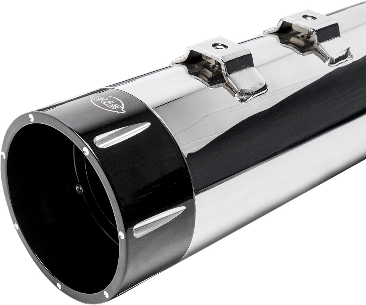MK45 Chrome 4.5" Slip On Exhaust Black Cap Tracer - Image 3