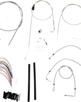 Extended Braided S.S. Control Cable Kit for Baggers - 16" tall bars (w/CRUISE)