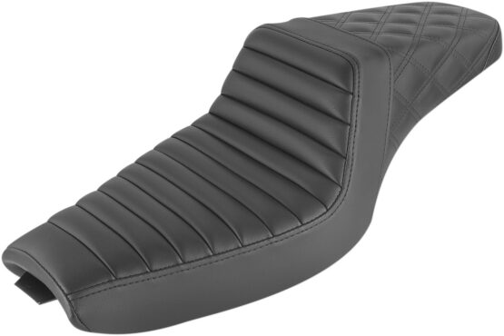 Saddlemen Step-Up Seat Black Tuck-n-Roll Lattice Stitch For Harley Sportster