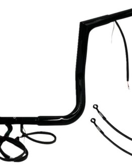 Fat Baggers EZ Install 12in Flat Top Handlebar Kit Black Harley Touring