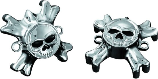 Kuryakyn Zombie Grip Emblems w/ Throttle Boss Chrome Pair 6278